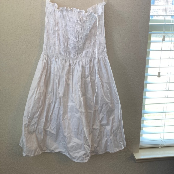 Tory Burch White Smocked Short Dress - Picture 3 of 9